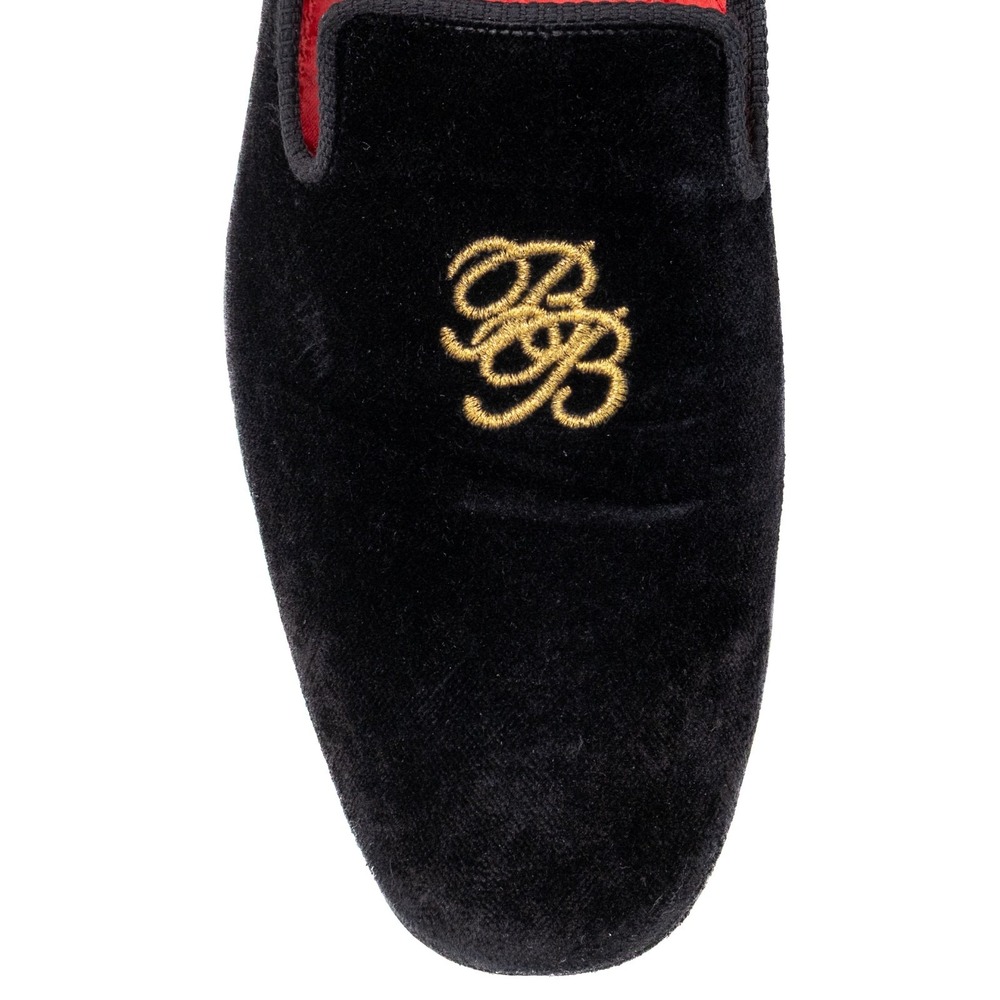 Brooks Brothers x Peal & Co. Black Velvet Smoking Slippers Size US 10.5 D - Picture 8 of 14